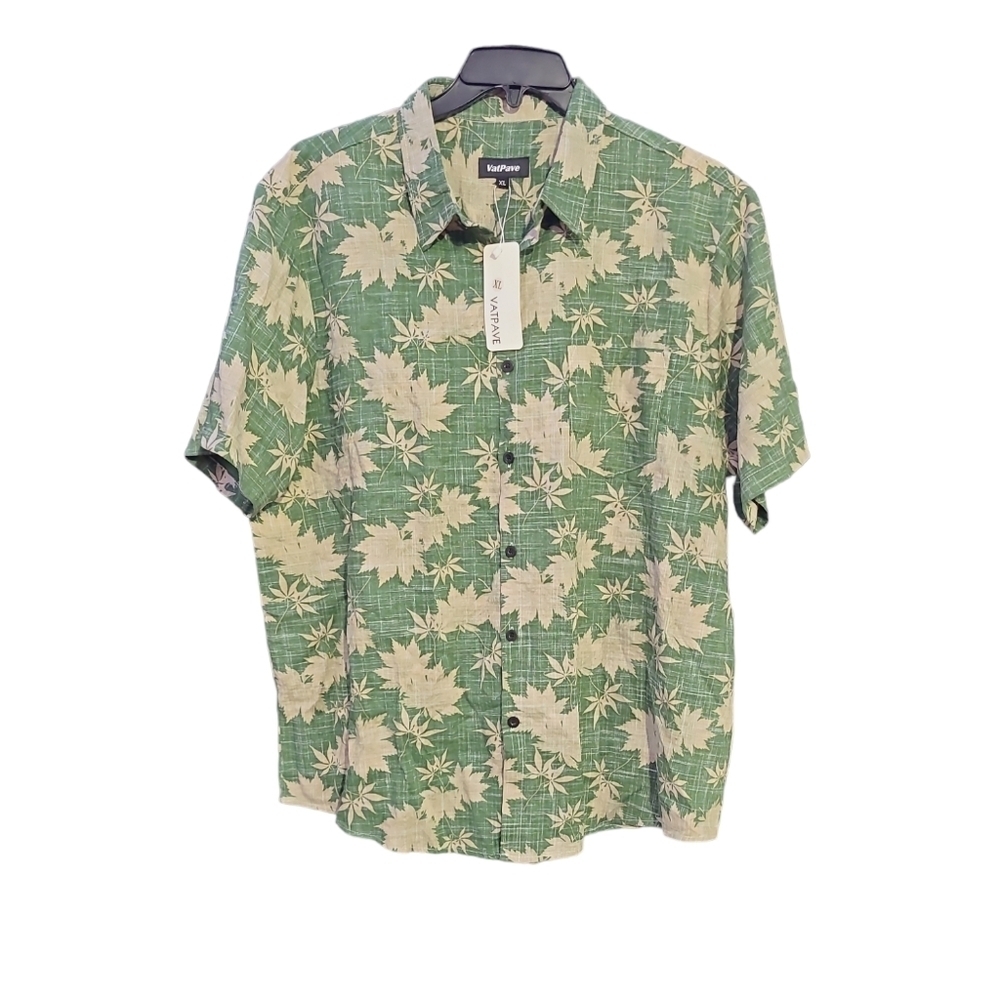 NWT Men's Vatpave Hawaiian Shirt Short Sleeve Button Up size XL